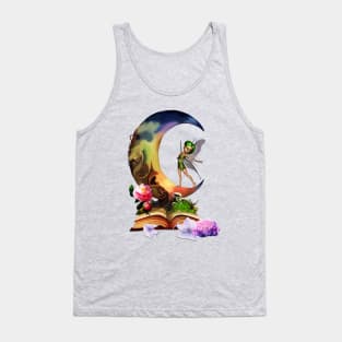 Fairy on the Moon Coming Out of the Book Tank Top